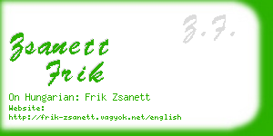 zsanett frik business card